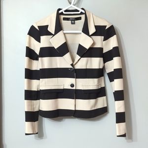 Woman's suit jacket, beige and black stripes, size medium